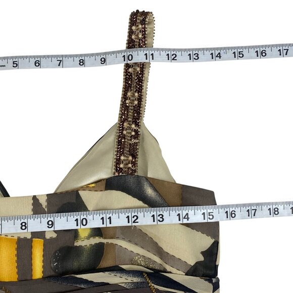 Nina Austin Silk Formal Gown | L | Metallic Beaded Sequin | Event Ball Gala - Picture 10 of 11